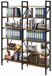 Regał biurowy MEDIUM Office na segregator 210x160-200x30 cm Loft Industrial D6+R